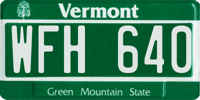VT license plate WFH640