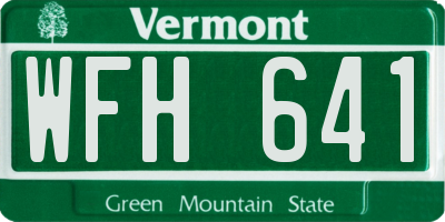 VT license plate WFH641