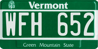 VT license plate WFH652