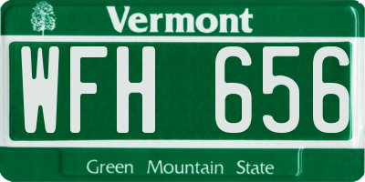 VT license plate WFH656