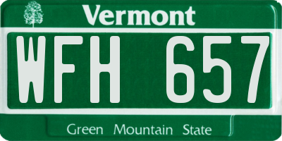 VT license plate WFH657