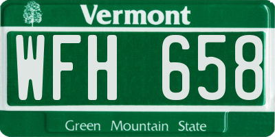 VT license plate WFH658