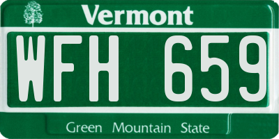 VT license plate WFH659