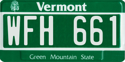 VT license plate WFH661