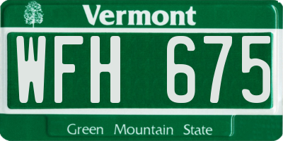 VT license plate WFH675
