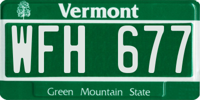 VT license plate WFH677