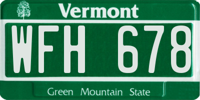 VT license plate WFH678