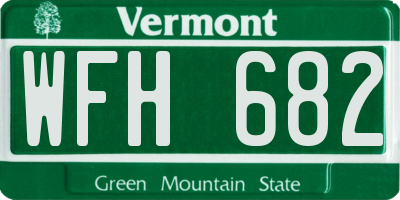 VT license plate WFH682