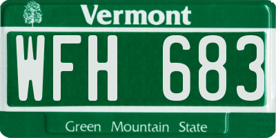 VT license plate WFH683