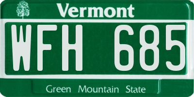 VT license plate WFH685