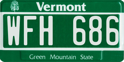 VT license plate WFH686