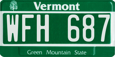 VT license plate WFH687