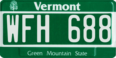 VT license plate WFH688