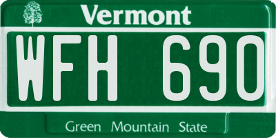 VT license plate WFH690