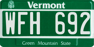 VT license plate WFH692