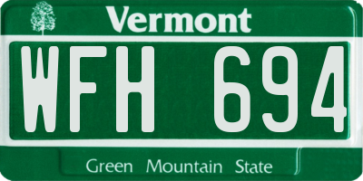 VT license plate WFH694
