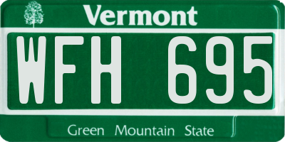 VT license plate WFH695