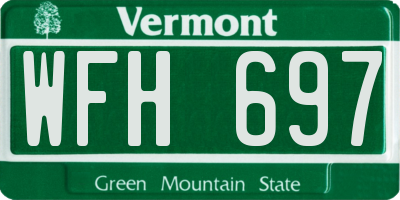 VT license plate WFH697