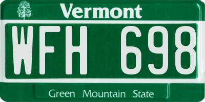 VT license plate WFH698