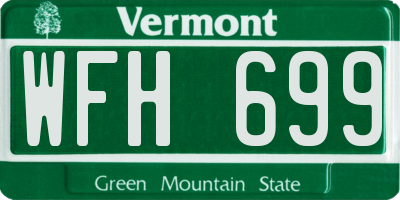 VT license plate WFH699