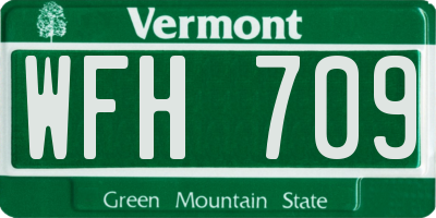 VT license plate WFH709