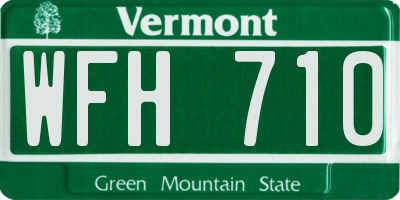VT license plate WFH710