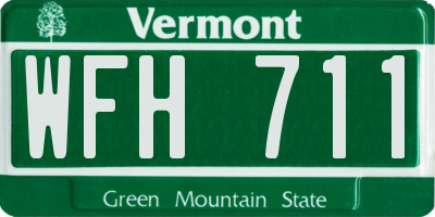 VT license plate WFH711