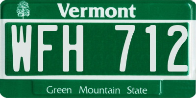 VT license plate WFH712