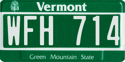 VT license plate WFH714
