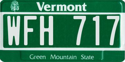 VT license plate WFH717