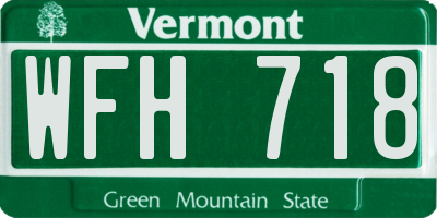 VT license plate WFH718