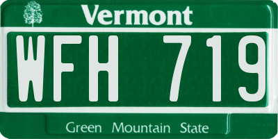 VT license plate WFH719
