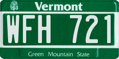 VT license plate WFH721