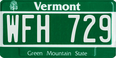 VT license plate WFH729
