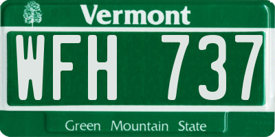 VT license plate WFH737