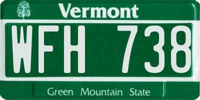 VT license plate WFH738