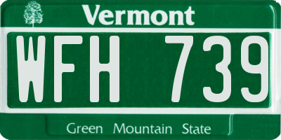 VT license plate WFH739