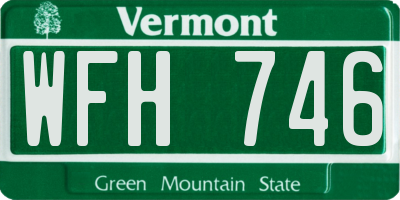 VT license plate WFH746