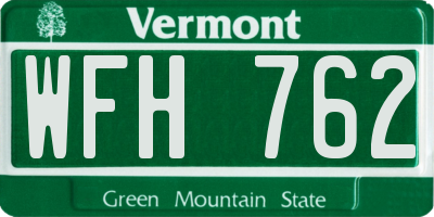 VT license plate WFH762