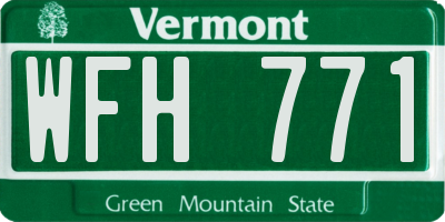 VT license plate WFH771