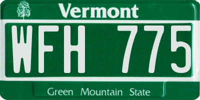 VT license plate WFH775