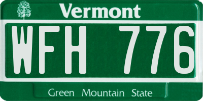 VT license plate WFH776
