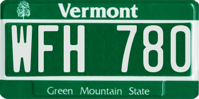 VT license plate WFH780