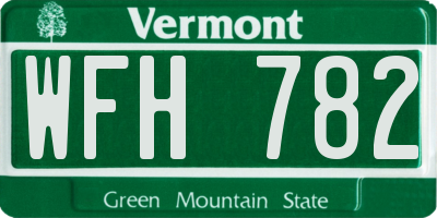 VT license plate WFH782