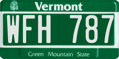 VT license plate WFH787