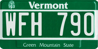 VT license plate WFH790