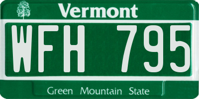 VT license plate WFH795