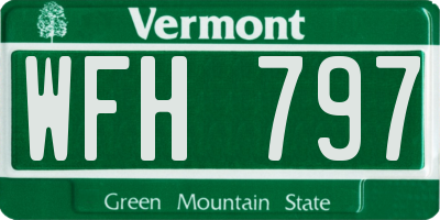 VT license plate WFH797