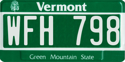 VT license plate WFH798