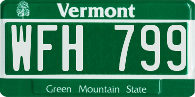 VT license plate WFH799